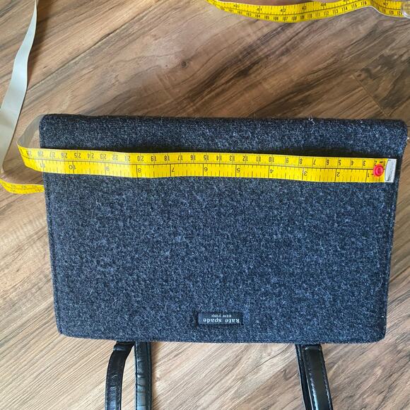 Kate Spade Wool Grey shoulder Purse Bag - Picture 8 of 9